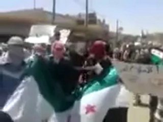 Syria فري برس الرقة مظاهرة ناحية سلوك الحدودية 24 5 2012 ALraqaa