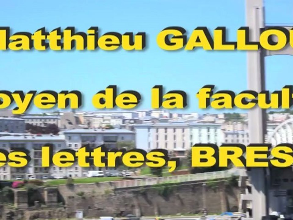 Jean-Luc Bleunven - Le soutien du Jour : Matthieu Gallou, Doyen de la faculté des lettres de Brest