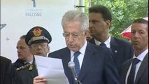 Palermo - Mario Monti all'inaugurazione del Memorial dedicato alle Vittime di mafia (23.05.12)