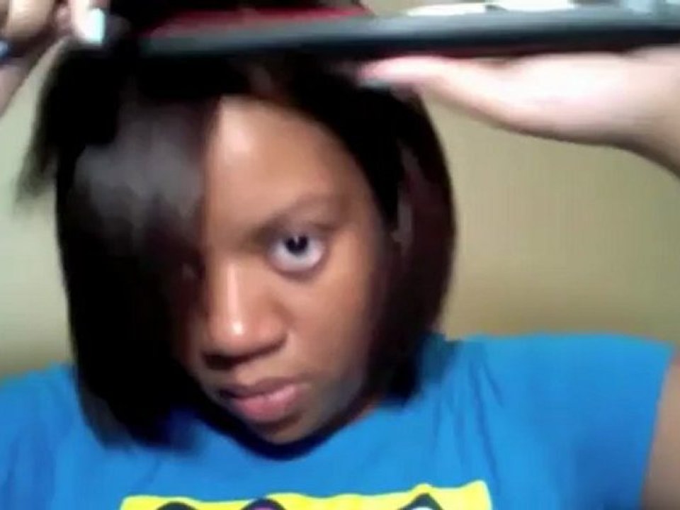 Part2, I straightened my natural hair!!