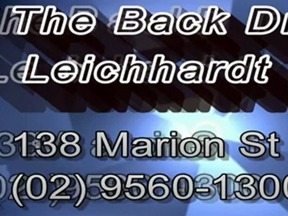 Bent Branch Chiropractor Leichhardt Back Dr