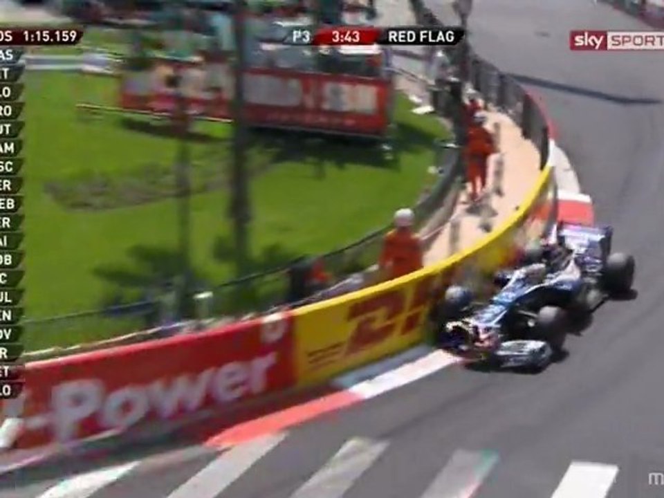 F1 2012 Monaco FP3 Maldonado Crash Accident Casino