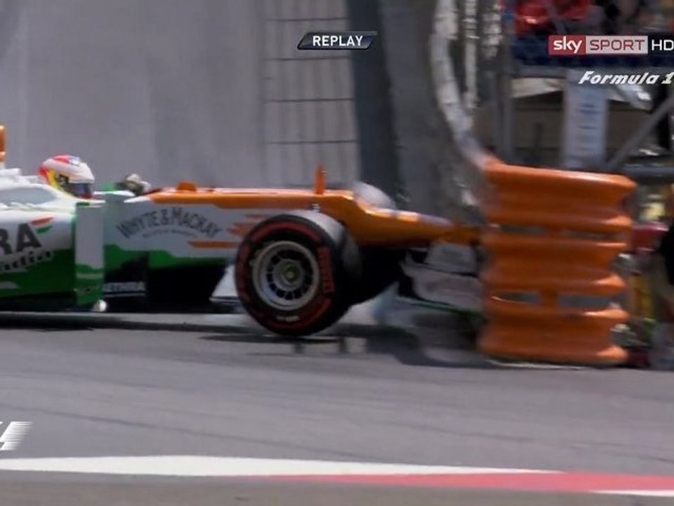 Formula 1 Monaco 2012 FP3 Crash Di Resta