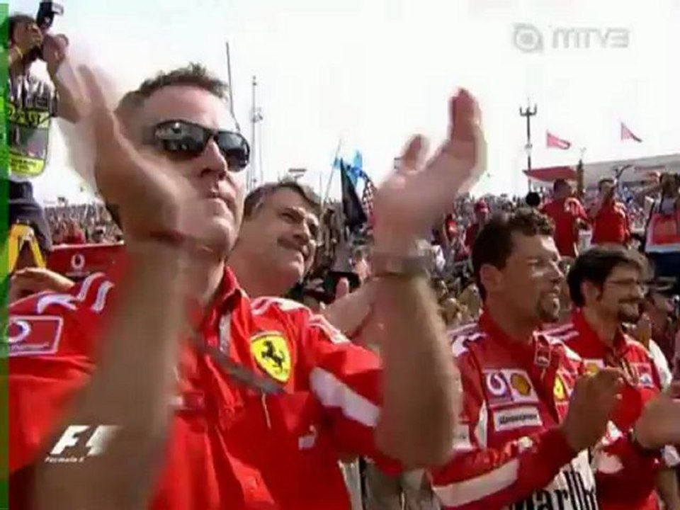 Kimi Räikkönen getting emotional at Podium