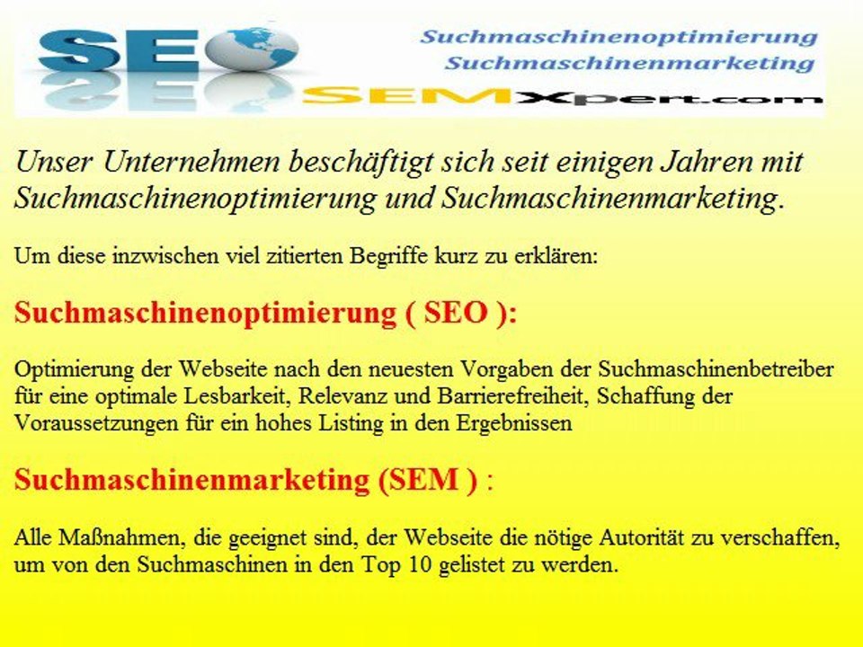 Mit SEM auf die Startseiten von Google und Yahoo