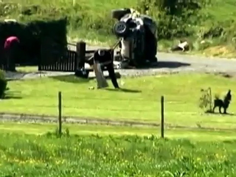 Rally car driver loses control, crashes into crowd