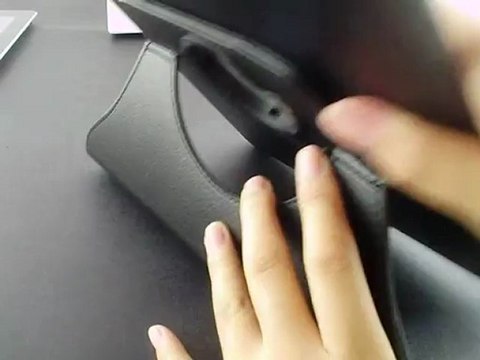 360 Degree Pivoting Stand Leather Charging Case for iPad 2