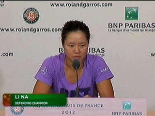 Roland Garros - Li Na : "Je me sens mieux qu'en 2011"
