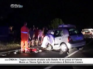 Falerna: tragico schianto ieri mattina, morto un 19enne