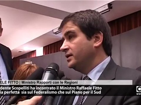 Il Presidente Giuseppe Scopelliti ha incontrato il Ministro Raffaele Fitto