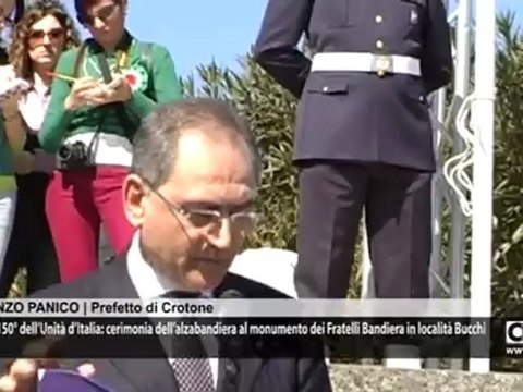 Crotone, 150° dell’Unità d’Italia: cerimonia dell’alzabandiera al monumento dei Fratelli Bandiera