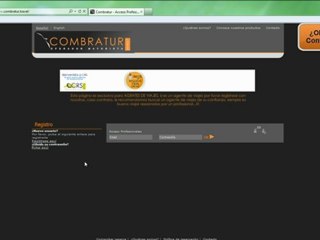 Video de capacitación del sistema de reserva online CRS de la página web www.combratur.travel - Conoce el Home. Agencia Nueva. Olvido su contraseña