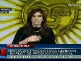 Cristina Fernández resaltó modelo de desarrollo social