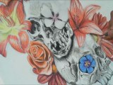 Skull And Roses Speed Drawing Tattoo Design