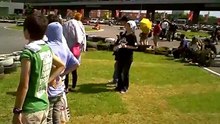 Girl in Skirt Races Motorbike!