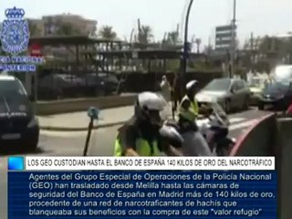 Los GEO custodian hasta el Banco de España 140 kilos de oro del narcotráfico