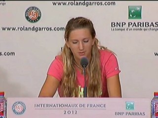 Roland Garros, 2er tour - Azarenka : “Pas évident d’être numéro 1”