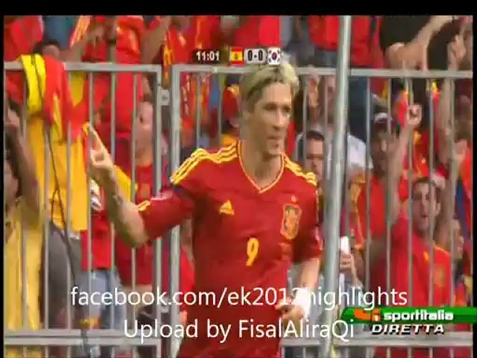 Spain vs South Korea 1-0 Fernando Torres goal