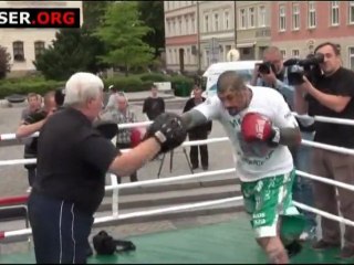 Szpilka - Basile: "El Paton" "na treningu otwartym - tarczowanie