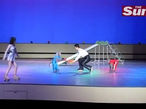 Cirque Corée du Nord - Singes en roller