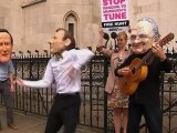 Dancing protester mocks Jeremy Hunt