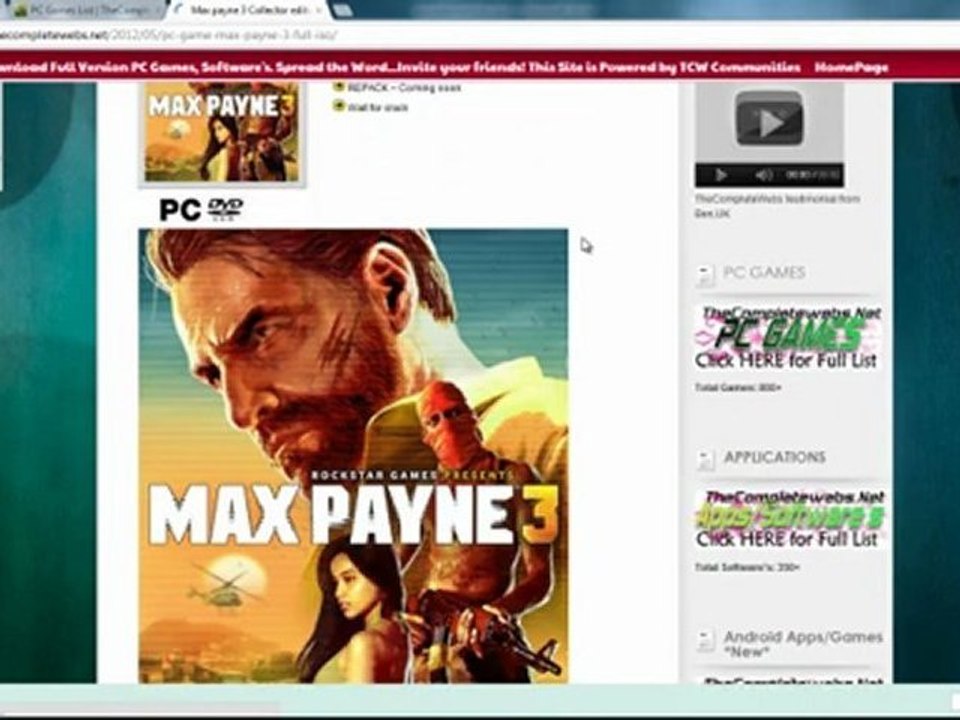 Max Payne 3 PC Full Download Free 100% Working Cracked! STEAM UNLOCKED!