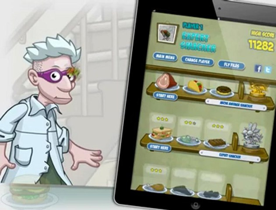 FlySmacker iPad App Video Game, Swat Flies, Electrocute Flies Before They Eat Your Food.