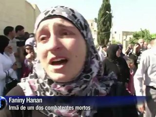 Palestinos recebem corpos de familiares