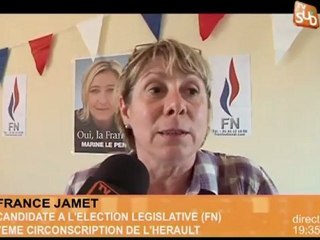 Législatives/FN: France JAMET agressée (Agde)