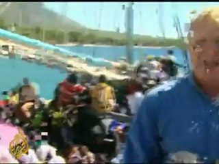 Haitian refugees escape capital