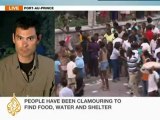 Haitian survivors fight for food