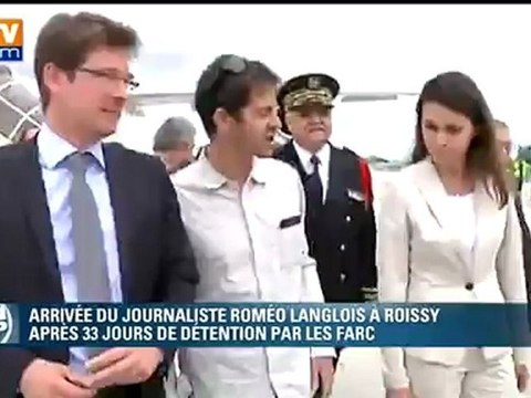 Le journaliste Roméo Langlois libéré par les Farc est arrivé à Paris