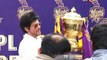 Shahrukh Khan holds a press conference after his cricket team's victory