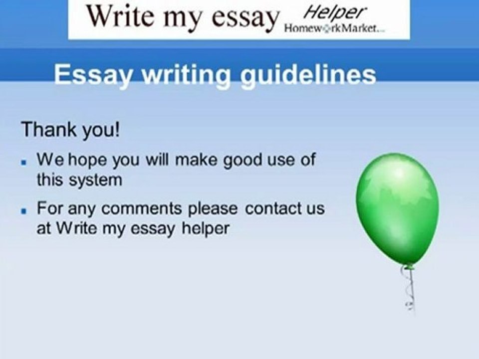 Essay writing guidelines