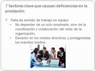7 factores clave que causan deficiencias en la realización del servicio