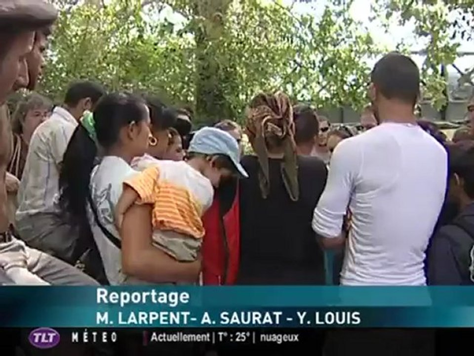 Cécile Peguin en soutien aux Roms (Toulouse)