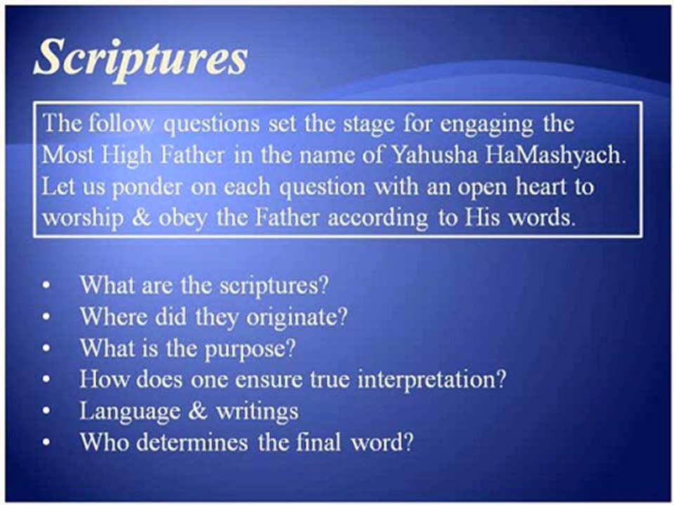 Scriptures & The Toolbox Pt2