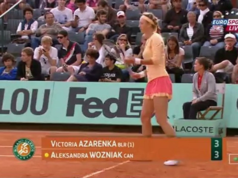 Roland Garros 2012 - 3rd Round - Azarenka vs Wozniak 1-st set