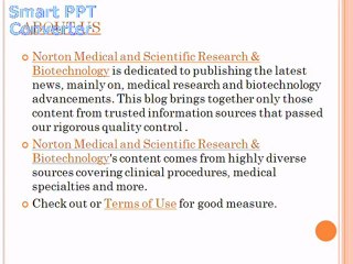 NORTON MEDICAL AND SCIENTIFIC RESEARCH