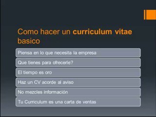 Como hacer un Curriculum Vitae Basico