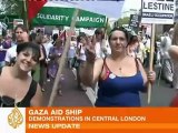 Demonstrations in London against Israeli raid on Gaza aid flotilla