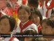 Children celebrate Kim Jong Un in Pyongyang - no comment