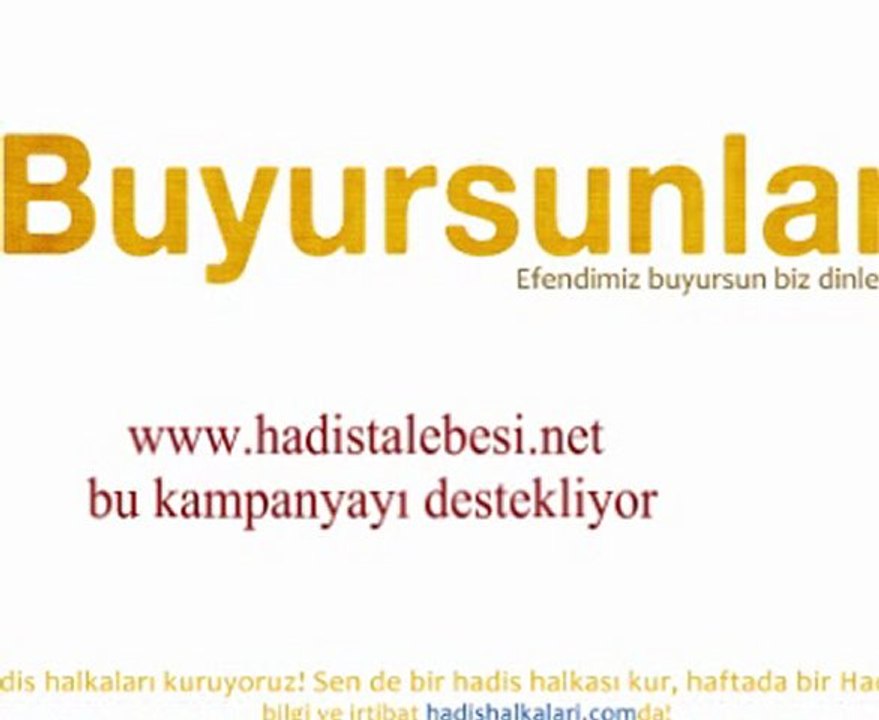 Hadis Halkaları Kurma Projesi(ne Destek Veriyoruz)