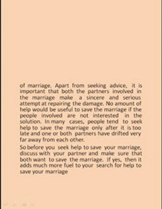 Help save my marriage