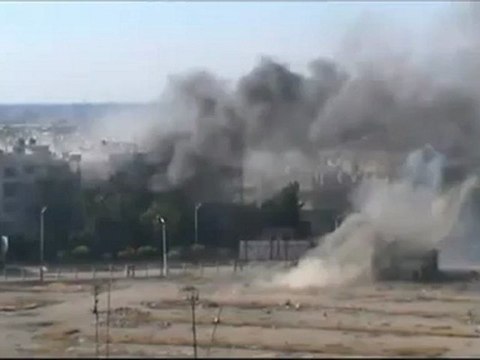 Syria فري برس حمص القصور سقوط عدة صواريخ متتالية وانفجارات10 6 2012 Homs