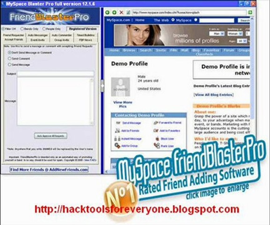 MySpace Friend Blaster Pro full v12.1.6