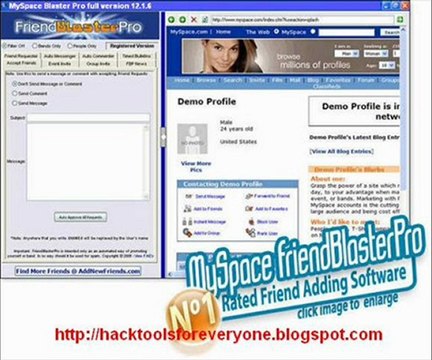 MySpace Friend Blaster Pro full v12.1.6