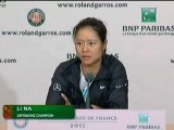 Roland Garros - Li, enojada con las criticas