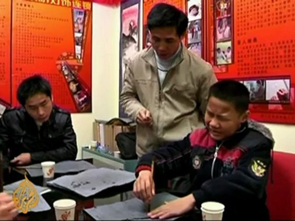 Blind art students in China use sense of touch to paint