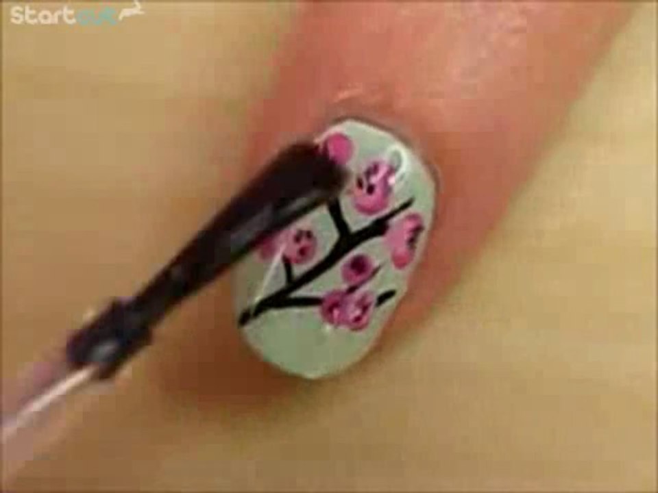 Arizona Green Tea Cherry Blossom Nails